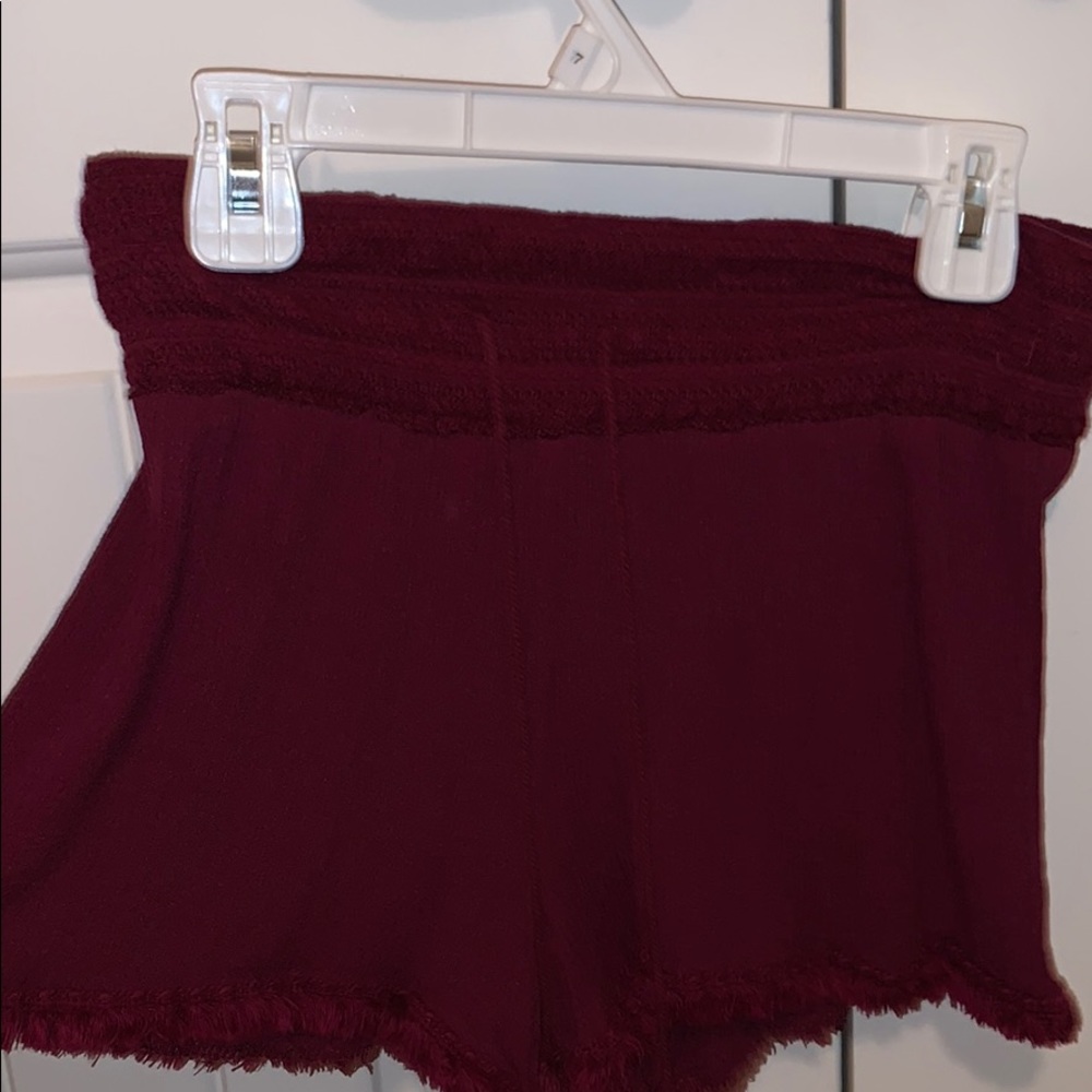 Burgundy Flowy Shorts